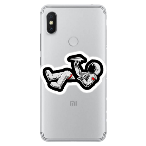 Xiaomi Redmi S2 Astronaut flies a plane Transparent Silicone TPU Θήκη