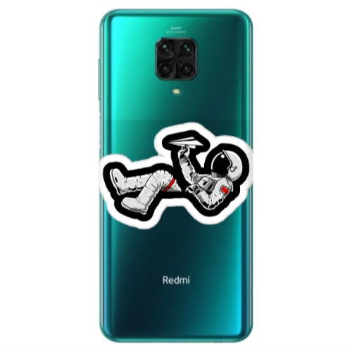Xiaomi Redmi Note 9S Astronaut flies a plane Transparent Silicone TPU Θήκη