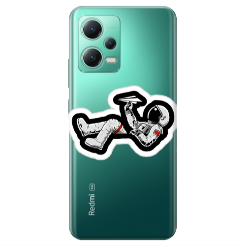 Xiaomi Redmi Note 12 Pro 5G Astronaut flies a plane Transparent Silicone TPU Θήκη