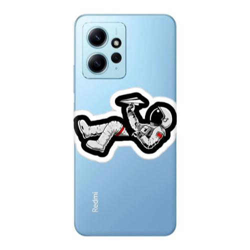 Xiaomi Redmi Note 12 4G Astronaut flies a plane Transparent Silicone TPU Θήκη