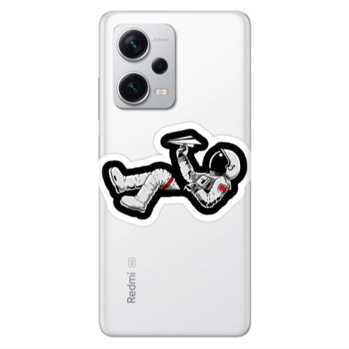 Xiaomi Redmi Note 12 5G Astronaut flies a plane Transparent Silicone TPU Θήκη