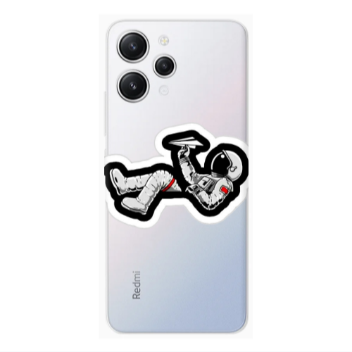 Xiaomi Redmi 12 Astronaut flies a plane Transparent Silicone TPU Θήκη