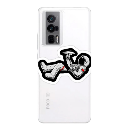 Xiaomi Poco F5 Pro Astronaut flies a plane Transparent Silicone TPU Θήκη