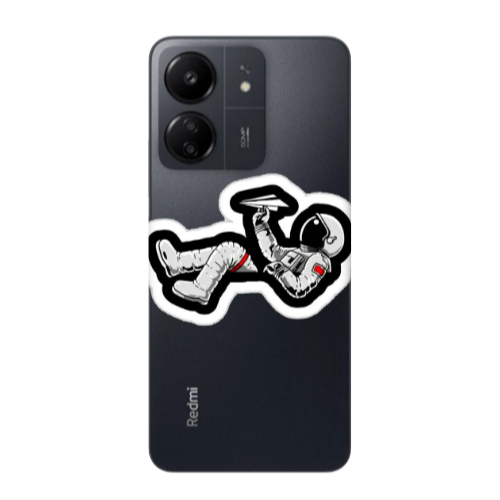 Xiaomi Redmi 13C Astronaut flies a plane Transparent Silicone TPU Θήκη