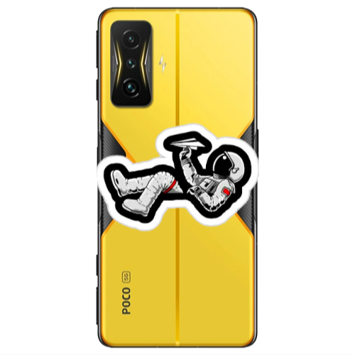 Xiaomi Poco F4 Gt Astronaut flies a plane Transparent Silicone TPU Θήκη