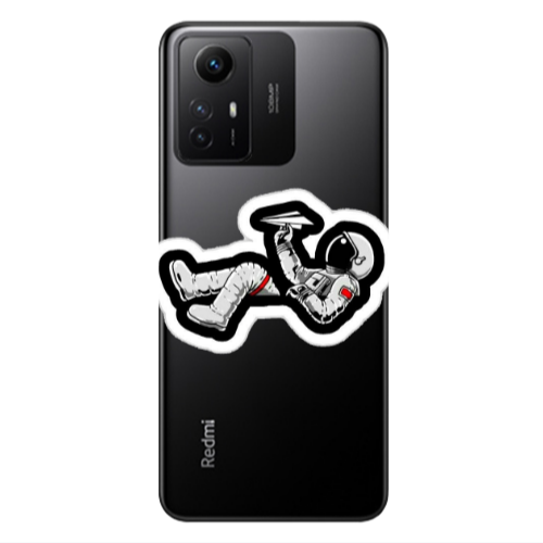 Xiaomi Redmi Note 12s Astronaut flies a plane Transparent Silicone TPU Θήκη