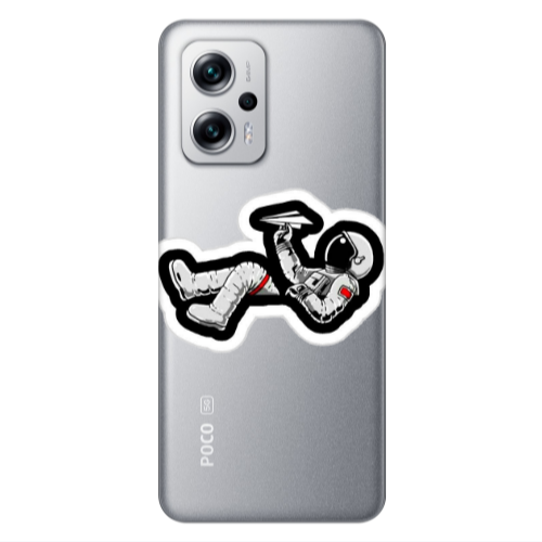 Xiaomi Poco X4 GT Astronaut flies a plane Transparent Silicone TPU Θήκη