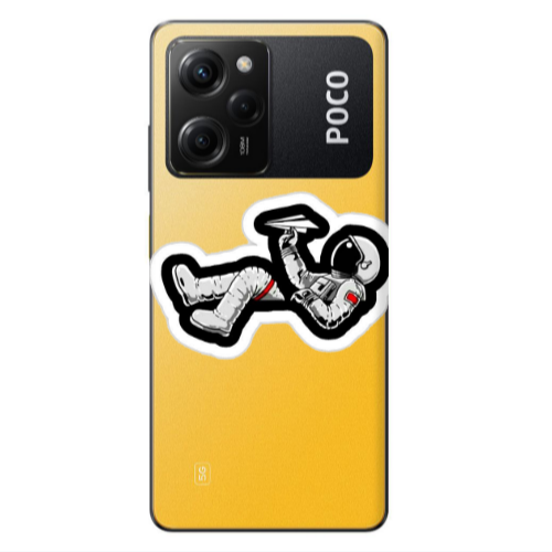 Xiaomi Poco X5 Pro Astronaut flies a plane Transparent Silicone TPU Θήκη
