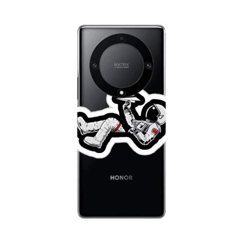 Honor Magic5 Lite 5G Astronaut flies a plane Transparent Silicone TPU Θήκη