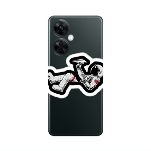 Oneplus Nord CE 3 Lite 5G Astronaut flies a plane Transparent Silicone TPU Θήκη