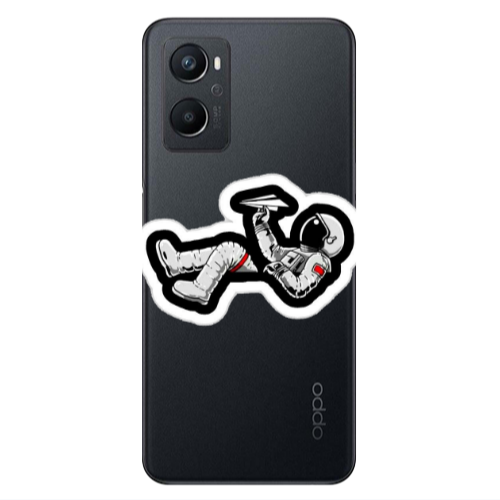 Oppo A 96 Astronaut flies a plane Transparent Silicone TPU Θήκη