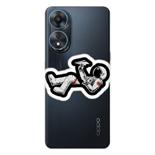 Oppo A 98 Astronaut flies a plane Transparent Silicone TPU Θήκη