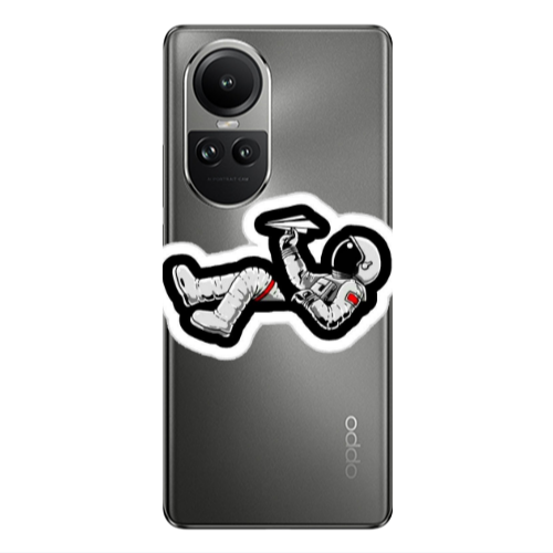 Oppo Reno10 5G Astronaut flies a plane Transparent Silicone TPU Θήκη