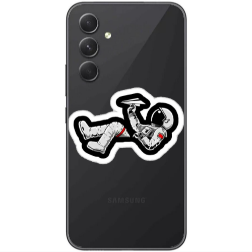 Samsung Galaxy A25 Astronaut flies a plane Transparent Silicone TPU Θήκη
