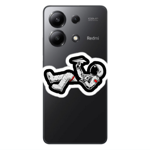 Xiaomi Redmi Note 13 4G Astronaut flies a plane Transparent Silicone TPU Θήκη