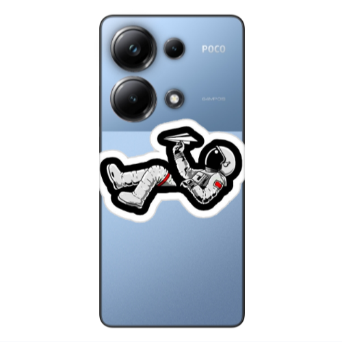 Xiaomi Poco M6 Pro 4G Astronaut flies a plane Transparent Silicone TPU Θήκη