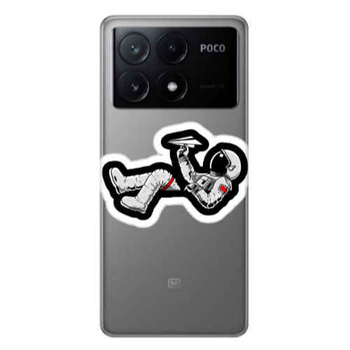 Xiaomi Poco X6Pro 5G Astronaut flies a plane Transparent Silicone TPU Θήκη