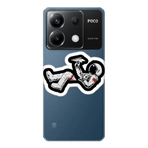Xiaomi Poco X6 5G Astronaut flies a plane Transparent Silicone TPU Θήκη