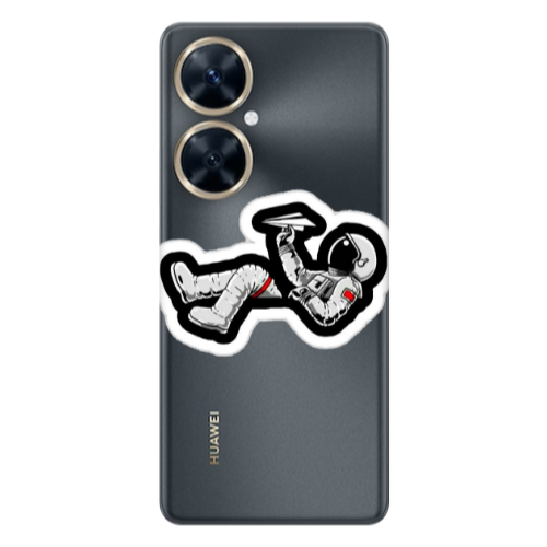 Huawei Nova 11i Astronaut flies a plane Transparent Silicone TPU Θήκη