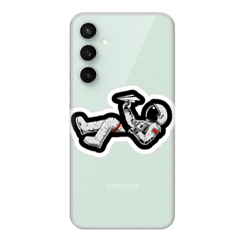 Samsung S24 Astronaut flies a plane Transparent Silicone TPU Θήκη