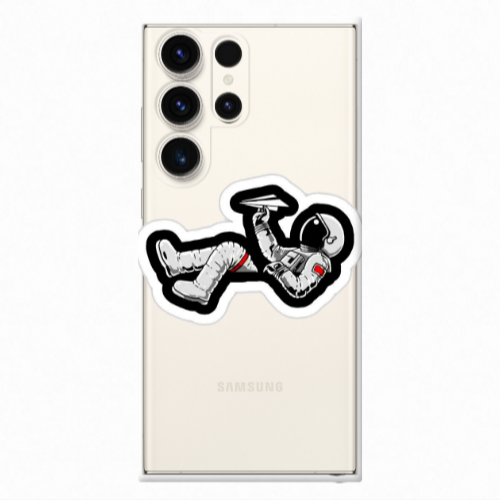 Samsung S24 Ultra Astronaut flies a plane Transparent Silicone TPU Θήκη