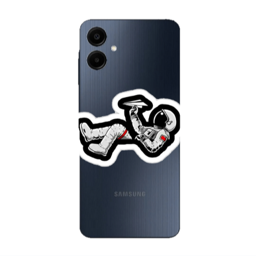 Samsung A06 Astronaut flies a plane Transparent Silicone TPU Θήκη