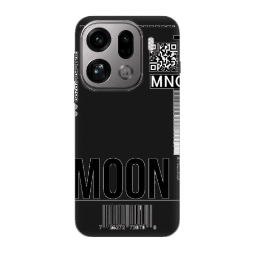 Oppo Find X9 Pro A ticket to the moon Black Colored Silicone TPU Θήκη