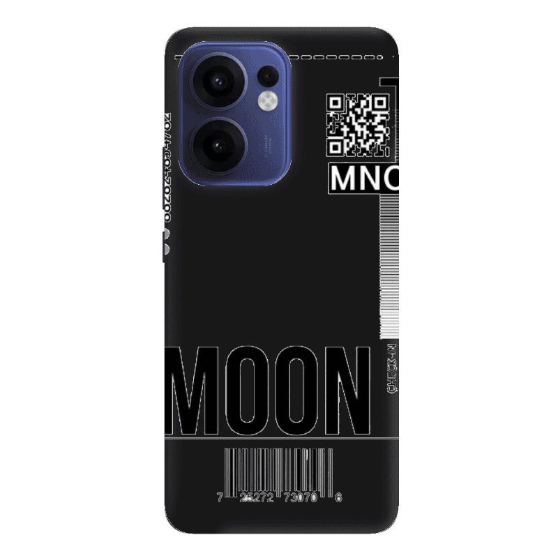 Oppo Reno13 FS A ticket to the moon Black Colored Silicone TPU Θήκη