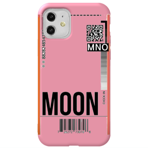 Apple iPhone 11  A ticket to the moon Pink Colored Silicone TPU Θήκη