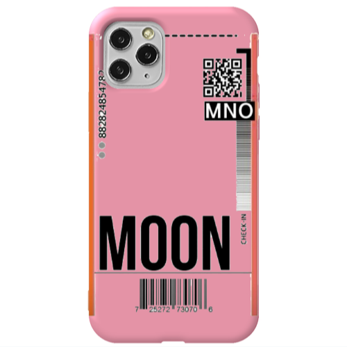Apple iPhone 11 Pro A ticket to the moon Pink Colored Silicone TPU Θήκη