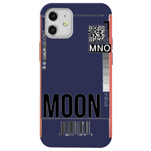 Apple iPhone 12 A ticket to the moon Dark blue Colored Silicone TPU Θήκη