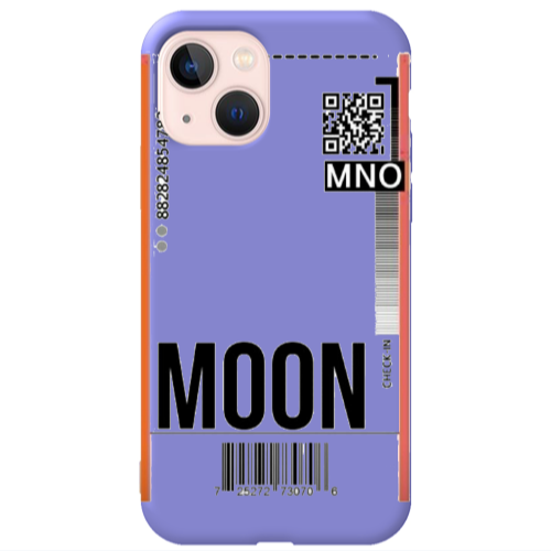 Apple iPhone 13 A ticket to the moon Purple Colored Silicone TPU Θήκη