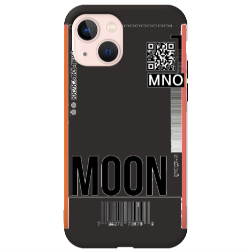 Apple iPhone 13 A ticket to the moon Black Colored Silicone TPU Θήκη