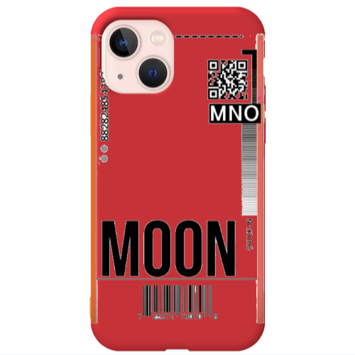 Apple iPhone 13 A ticket to the moon Red Colored Silicone TPU Θήκη