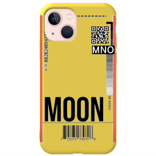 Apple iPhone 13 A ticket to the moon Yellow Colored Silicone TPU Θήκη