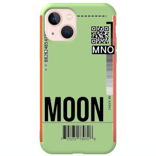 Apple iPhone 13 A ticket to the moon Light Green Colored Silicone TPU Θήκη