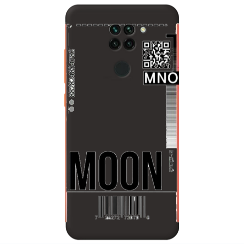 Xiaomi Redmi Note 9 A ticket to the moon Black Colored Silicone TPU Θήκη