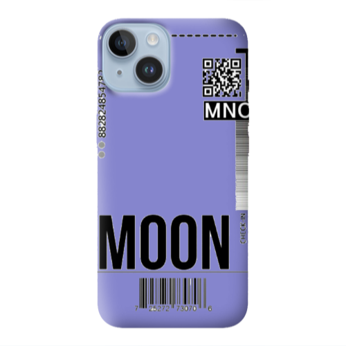 Apple iPhone 14  A ticket to the moon Purple Colored Silicone TPU Θήκη