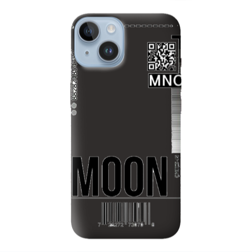 Apple iPhone 14  A ticket to the moon Black Colored Silicone TPU Θήκη