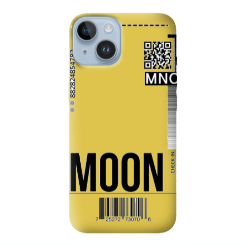 Apple iPhone 14 Plus A ticket to the moon Yellow Colored Silicone TPU Θήκη