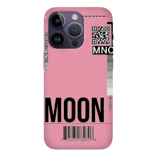 Apple iPhone 14 Pro Max A ticket to the moon Pink Colored Silicone TPU Θήκη