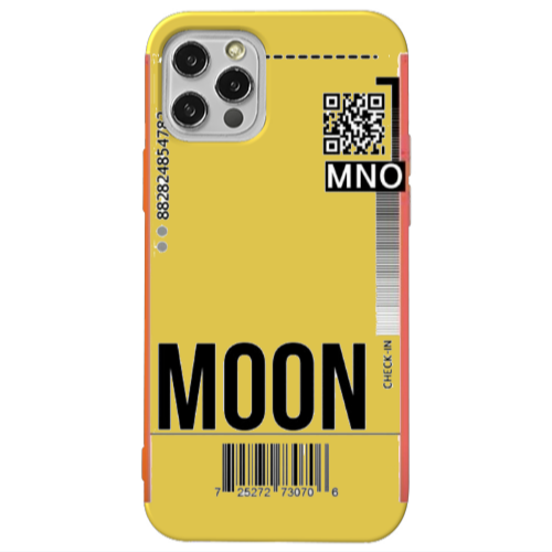 Apple iPhone 13 Pro A ticket to the moon Yellow Colored Silicone TPU Θήκη
