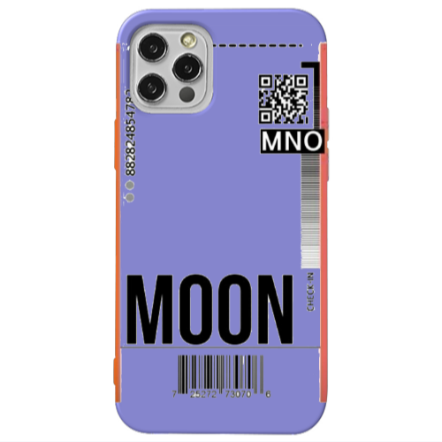 Apple iPhone 12 Pro A ticket to the moon Purple Colored Silicone TPU Θήκη