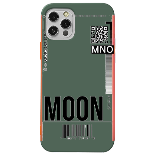 Apple iPhone 12 Pro A ticket to the moon Dark Green Colored Silicone TPU Θήκη
