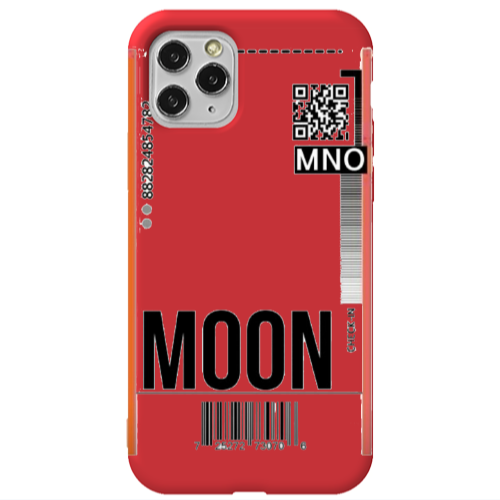 Apple iPhone 11 Pro Max A ticket to the moon Red Colored Silicone TPU Θήκη