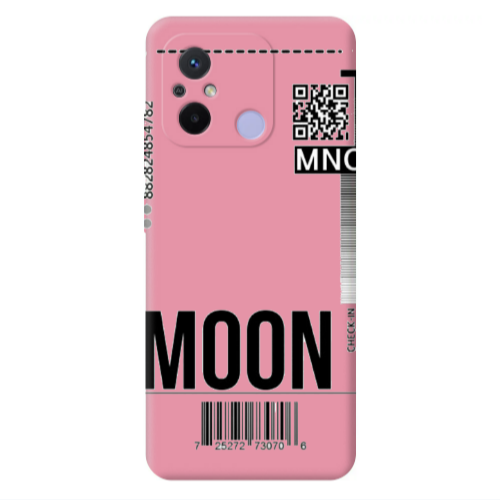 Xiaomi Redmi 12C A ticket to the moon Pink Colored Silicone TPU Θήκη