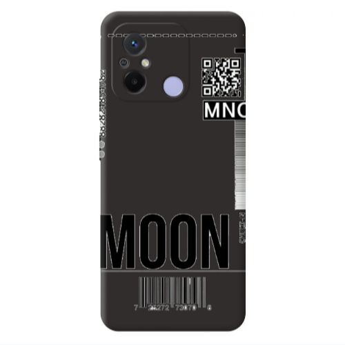 Xiaomi Redmi 12C A ticket to the moon Black Colored Silicone TPU Θήκη