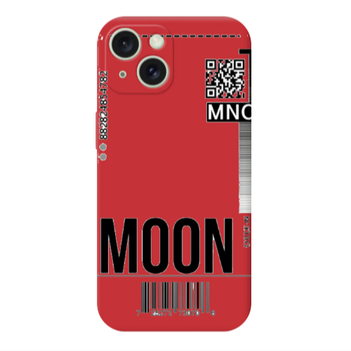 Apple iPhone 15 A ticket to the moon Red Colored Silicone TPU Θήκη