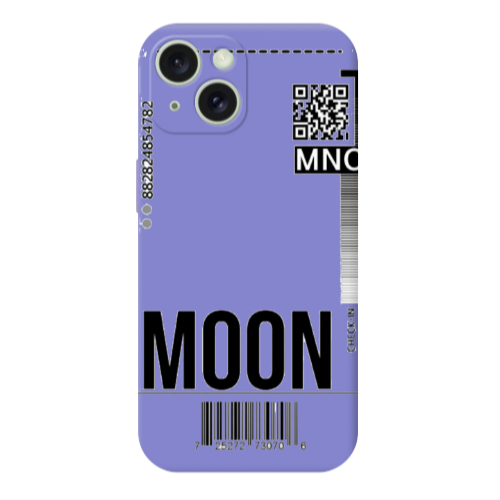 Apple iPhone 15 Plus A ticket to the moon Purple Colored Silicone TPU Θήκη