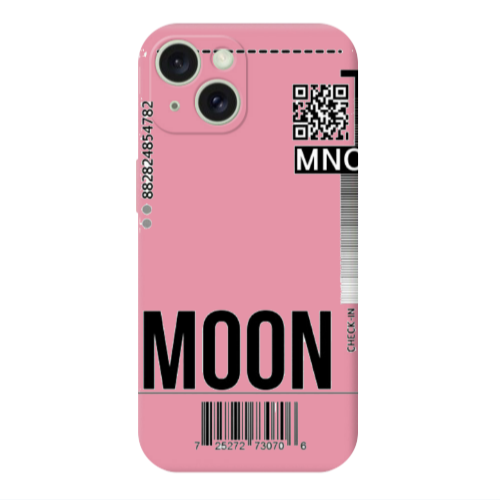 Apple iPhone 15 Plus A ticket to the moon Pink Colored Silicone TPU Θήκη